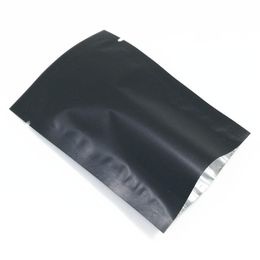 7x10 cm Matte Black 300 Pcs Open Top Aluminium Foil Vacuum Heat Seal Packing Bags Vacuum Mylar Foil Food Valve Heat Seal Pouch for Dried