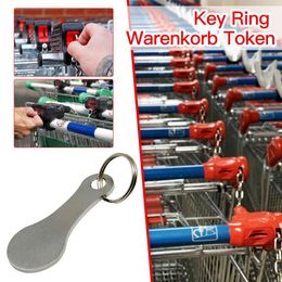 50pcs Metal Key Ring Shopping Cart Tokens Hooks Alloy Keyring Removable Shopping Trolley Token Change Grocery Carts Biscuits Chains Accessories Keyrings 5.5*2.3cm