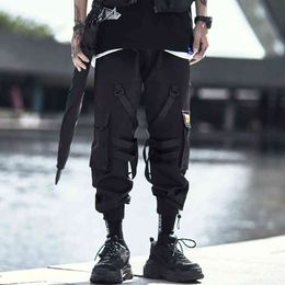 Streetwear Techwear Black Multi-Pockets Jogger Pants Men H1223