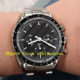 With Box Mens Steel Automatic Watch Black Dial Men Professional Chronograph No Work Mechanical Stainless Steel Bracelet Men's Sport Watches Wristwatches