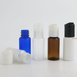 100 x 15ml Outdoors Empty PET Plastic Cream Bottle with White Black Clear Disc Cap Insert Set 1/2oz Cosmetic Containersfree shippin