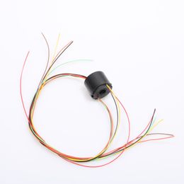 1PC 1.5A 6CH Hollow Shaft Slip Ring Dia. 22mm Through-Hole Rotary Joint Elevator Slipring Conductive Ring Connector with Hole 7mm