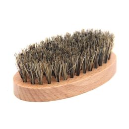Natural Boar Bristles Beard Brushes Portable Wooden Bathroom Facial Massage Cleaning Brush Household Beauty Clean Tool