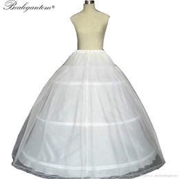 2022 Ball Gown 3 Hoops White Bridal Petticoat with Lace Edge Wedding Crinoline