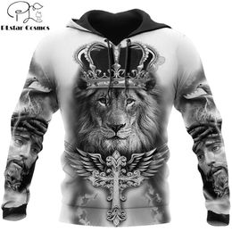 lion king sweatshirt Canada - Fashion Mens hoodies Easter Jesus Lion King 3D Printed Hoodie Sweatshirt Harajuku Streetwear Unisex Casual Jacket Tracksuit 211231