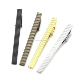 Stripes Tie Clip Silver Gold Necktie Tie Bar Clips Business Suit tie bars for men wedding dress fashion Jewellery