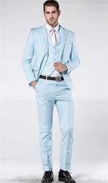 Hot Selling Groomsmen Notch Lapel Groom Tuxedos One Button Men Suits Wedding/Prom/Dinner Best Man Blazer ( Jacket+Pants+Tie+Vest ) K845