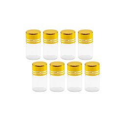 2ml Hyaline Glass Container have Spiral Plastic Cap with Golden Tangent Simple Cute Craft Vial Reusable