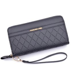 2021 New Zipper Hand Purse Lady Wallets Long Fashion Large Capacity Double-layer Wallet Mobile Phone Small Bag