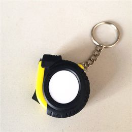 sublimation blank tape measure ruler keychains key ring heat transfer printing blank diy materials