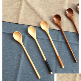 Long Handle Winding Wooden Spoons Multifunctional Cocktail Spoon Stirrer Dinnerware Drinking Tools Log Color O bbycJb bdesports