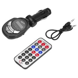 BlacK Auto Car MP3 Player Wireless FM Transmitter Modulator with USB CD MMC Remote Kit Black Auto charger