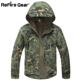 Lurker Shark Soft Shell Military Tactical Jacket Men Waterproof Warm Windbreaker Coat Camouflage Hooded Jacket US Army Clothing 201218