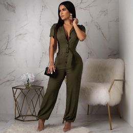 Rompers Womens Jumpsuit Plus Size Overalls For Women Summer Clothing Ladies Jumpsuits Long Pants Elegant Bodycon One Piece Outfi T200509