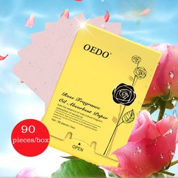 90 Pcs / Box Rose Peptide Blotting Paper Oil Absorbent Pore Cleanse Shrink Makeup Accessories
