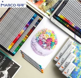 Marco Raffine 7100-24/36/48/72 Erasable Oil / Water Colour Lead Wooden Pencil Set Beginner Professional Painting Artist 201102