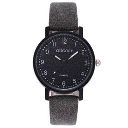 Retro design women's watch leather strap quartz luxury brand modern saat dropshipping colour two