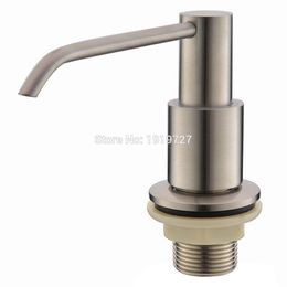 New Brushed Nickel Metal Stainless Steel Kitchen Sink Bottle Liquid Soap Dispenser Built In Hand Soap Dispenser Pump Y200407