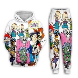 New Men/Womens Cartoon 90's Art Funny 3D Print Fashion Tracksuits Hip Hop Pants + Hoodies MH0223