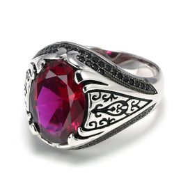 Garantido 925 Anéis de Prata Jóias de Luxo para Homens e Mulheres Com Zircon Pedra Retro Anéis Vintage em Fijne Sieraden