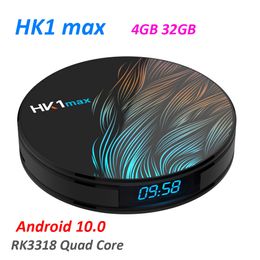 Android 11.0 Smart TV BOX HK1 MAX Mini Smart TV Box 4GB 32GB 2.4G/5G Wifi RK3318 Quad-Core BT 4.0 Set Top Box Media Player HK1MAX