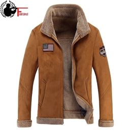 Men Windbreaker Coat Winter Male Fur Coat Men Jacket Velvet Thick Fleece Slim Fit Jacket Warm Stand Collar Cardigan Outwear 201116