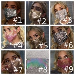 Bling Mask With Rhinestone Pearl Face Masks Women For Party Nightclub Decoration Crystal Face Mask