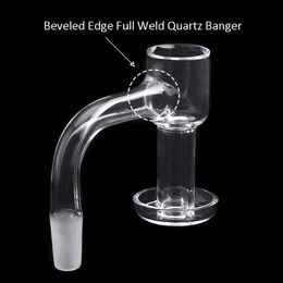 DHL!!! High Quality Full Weld Beveled Edge Terp Slurpers Smoking Quartz Banger 2mm Wall 45&90 Fully Welded Nails For Glass Water Bongs Dab Rigs