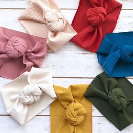 15 Colors Knotted Baby Headbands Solid Color Newborn Headwrap Hairband Stretch Girls Headband Turban Knotted Baby Bandanas DB460