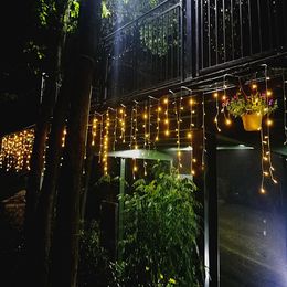 Christmas LED Icicle String Lights outdoor fairy lights garland for Wedding Party Holiday lighting garden street home decoration Y200903