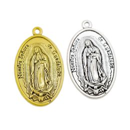 Nuestra Senora de Guadalupe Charms DIVINO NINO Reinare Charm Beads Antique Silver/Gold Pendants L330 44x26mm 12pcs/lot