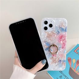 Flower Shell Pattern Phone Cases for iphone 12 11 pro max cover case for iphone xr xs 8 plus protect shell with holder