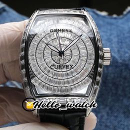 TWF New V2 Version Grand Cintree Curvex Gypsophila Diamond Dial 8880 Automatic Mens Watch Steel Full Diamond Leather Watches Hello_watch