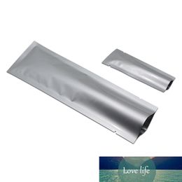200Pcs/Lot Pure Aluminum Foil Silver Open Top Food Beans Storage Heat Sealing Bag Flat Mylar Package Bags W/ Tear Notch