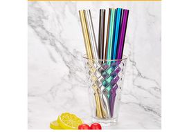 Stainless Steel Drinking Straws Extra Wide Long Reusable Fat Metal Smoothie Straws Multi Colours for Drinks Coffee Milk Tea