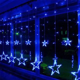 2.5M LED Christmas Light AC220V EU Romantic Fairy LED Curtain Star String Lights For Holiday Wedding Garland Party Decoration Y201020