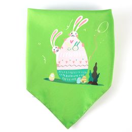 Easter Dog Bandana Double Happy Easter Egg Bunny Printed Triangle Bibs Pet Scarf for Medium to Large Dogs ZZC3531