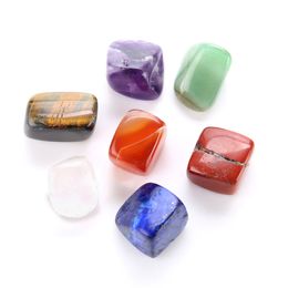 Stone Natural Crystal Chakra 7pcs Set Natural Stones Palm Healing Crystals Gemstones Yoga energy Free DHL