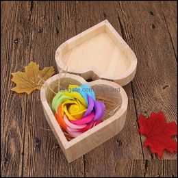 Decorative Flowers & Wreaths Festive Party Supplies Home Garden Creative Soap Flower Gift Box Valentines Day Decoration Rose Heart-Shaped Wo