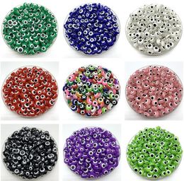 200pcs 11mm Oval Shape Spacer Beads Evil Eye Beads Stripe Resin Spacer Beads For Jewellery Making Bracelet Necklace Charms