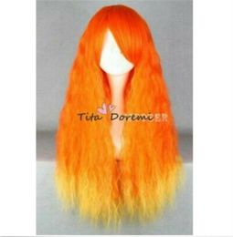 Halloween Lolita Orange Mix Lange Curly Fashion Party Cosplay Wig Heat Resistant