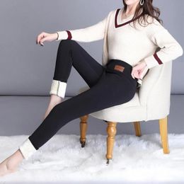 Women Leggings Thermals Thick Warm Fleece Lined Winter Stretchy Pencil Leggings - LJ201104