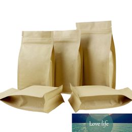 50Pcs Stand Up Kraft Paper Aluminum Foil Side Gusset Zip Lock Self Seal Recyclable Zipper Package Bags Grains Nuts Storage Bag