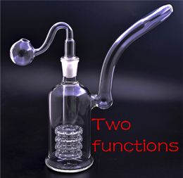 8Inchs Mobius beaker Bong Thick Glass Water Bongs Heady Dab Oil Rigs Double Stereo Matrix perc With 14mm Bowl and glass oil burner pipe