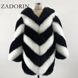 ZADORIN Fashion Women Luxury Faux Fox Fur Coat Women Plus Size Winter Coat Thick Warm Fake Fur Jacket Coats chaqueta mujer 201029