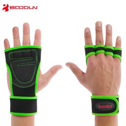 Boodun Sports Weight Lifting Gym Gloves Wrist Fitness Men Gloves Half Finger Dumbbells lifted Horizontal Palm Care Women Gloves Q0107
