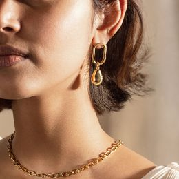 New Fancy Womens Retro 18K Gold Plated Hoop Earring Copper Drop Dangle Earrings