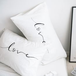 Custom Pillow Case Pillowcase 50x70 50x75 50x80 70x70 Decorative Pillow Cover White Love Bedding Drop Shipping 201212