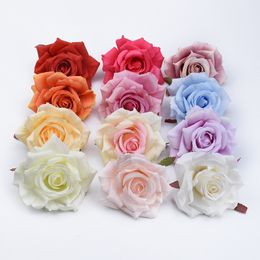 100pcs Silk roses flowers wall bathroom accessories christmas decorations for home wedding cheap artificial plants bride brooch Y201020