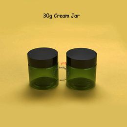 100pcs/lot Wholesale 30g Plastic Cream Jar Green Hand Bottle Women Cosmetic Container 1OZ Refillable Body Vialgood qualitty